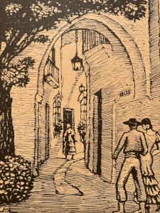 Wood Engraving Paper Juan CASTELLS MARTI Andalusia Spain Flamenco