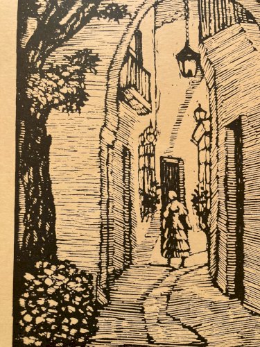 Gravure Sur Bois Papier Juan CASTELLS MARTI Andalousie Espagne Flamenco