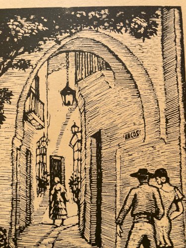 Gravure Sur Bois Papier Juan CASTELLS MARTI Andalousie Espagne Flamenco