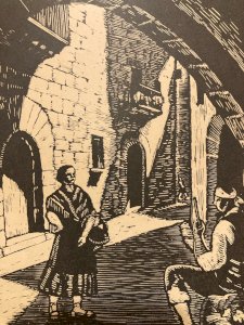 Wood Engraving Paper Juan CASTELLS MARTI Aragon Spain Antique Art 20th Century