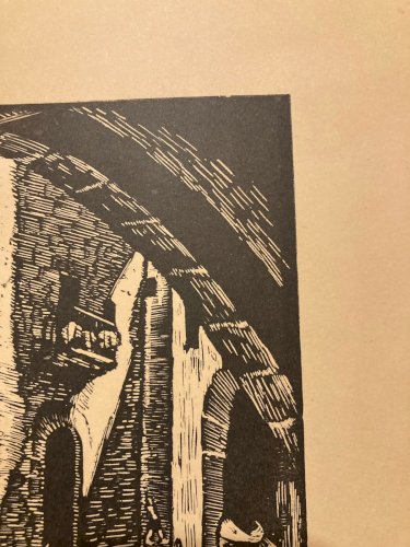 Gravure Sur Bois Papier Juan CASTELLS MARTI Aragon Espagne Art Ancien XXe