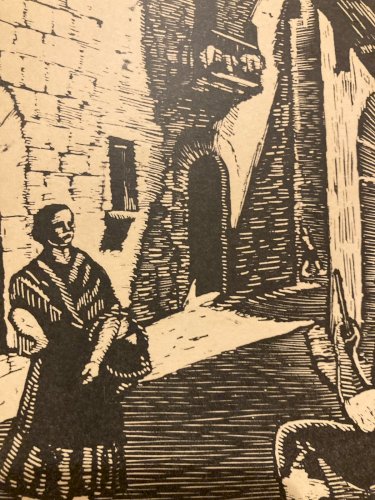 Gravure Sur Bois Papier Juan CASTELLS MARTI Aragon Espagne Art Ancien XXe