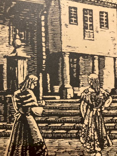 Gravure Sur Bois Papier Juan CASTELLS MARTI Galice Espagne Art Ancien XXe