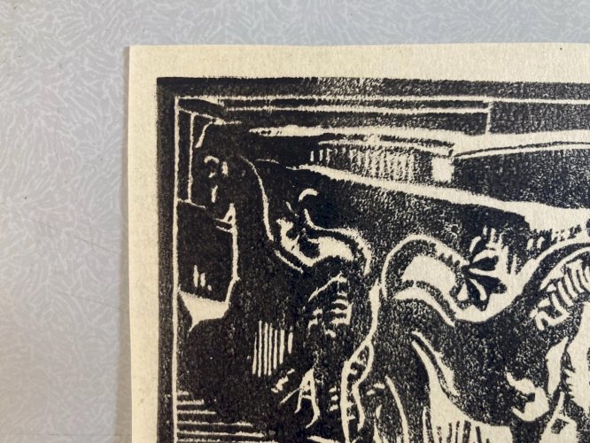 Gravure Sur Bois Sarcophage Moyen Âge Archéologie 1930 À Identifier Art