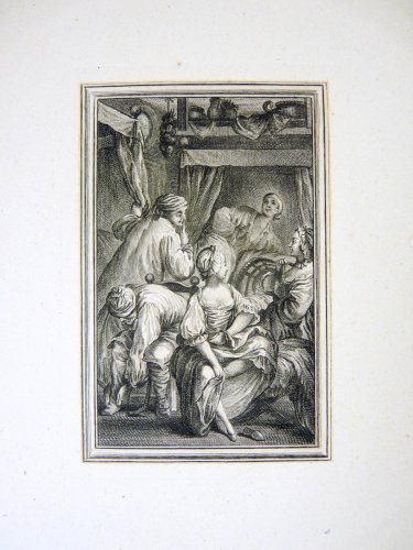 Gravure sur cuivre XVIII° vignette LE NOUVEAU NE pas signée, cuvette 8 x 11,5 cm