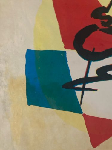 , gravure sur papier abstrait, abstraction à identifier Art  1980
