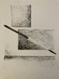 , gravure sur papier abstrait, abstraction à identifier Cube 1970 Art
