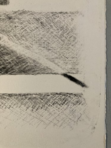, gravure sur papier abstrait, abstraction à identifier Cube 1970 Art