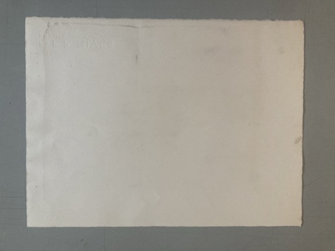 , gravure sur papier abstrait, abstraction à identifier Cube Art 1970