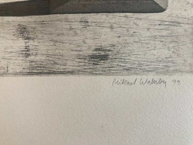 gravure Surréaliste Scandinave Papier Signé 1998 Art Surréalisme mikael wahrby