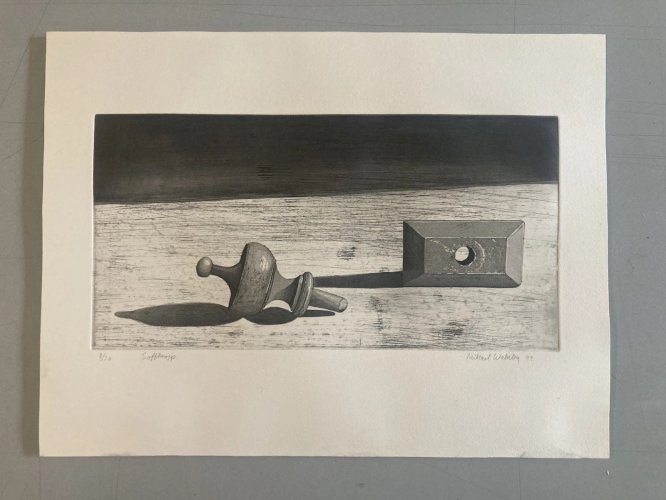 gravure Surréaliste Scandinave Papier Signé 1998 Art Surréalisme mikael wahrby