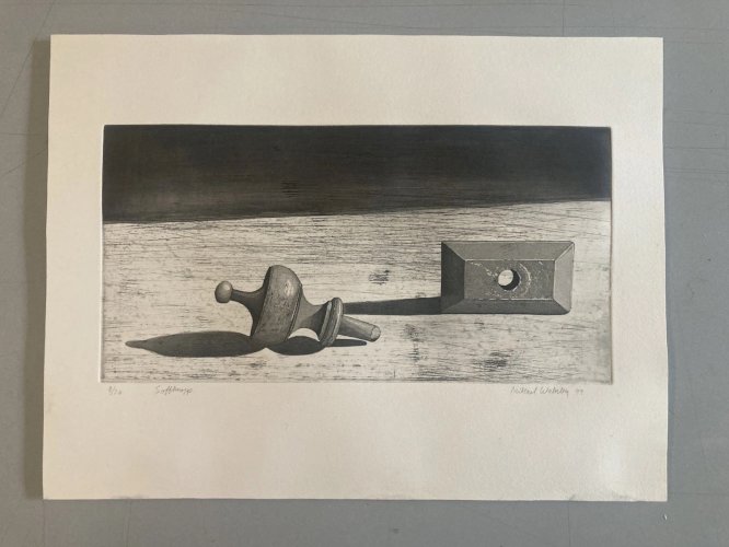 gravure Surréaliste Scandinave Papier Signé 1998 Art Surréalisme mikael wahrby