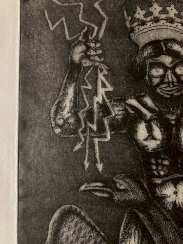 gravure Surréaliste Signé 1980 Surréalisme XXe Jupiter Zeus Leda Et Le Cygne