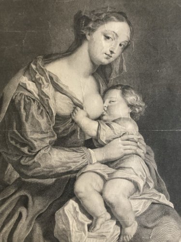 Gravure vierge À L Enfant Jesus Xviiie Religion Marie Jean Massard