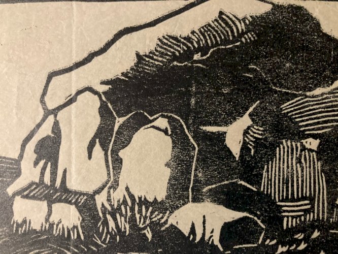 Gravure XIXe Bois Dolmen A Identifier Ancien Art Etching Estampe Original Old
