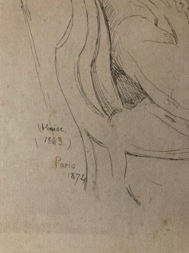 Gravure XIXe Estampe Ancien 1875 Femme Au Boléro Portrait Art Eau Forte Original