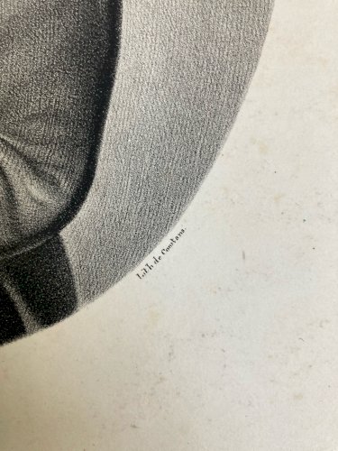 Gravure XIXe Estampe Ancien Peintre Auto Portrait Art Palette Peinture