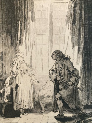 Gravure XIXe Fragonard Engraving Portrait Art Estampe Ancien Original Old