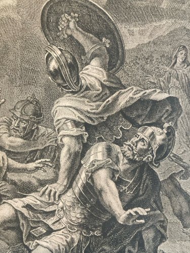 Gravure XIXe Jesus Christ église religion Ange À Identifier Ancien Art