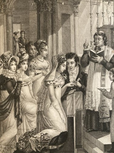 Gravure XIXe Mariage Napoleon 2 A identifier Art, Ancien Histoire Personnalisée