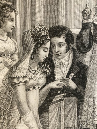 Gravure XIXe Mariage Napoleon 2 A identifier Art, Ancien Histoire Personnalisée