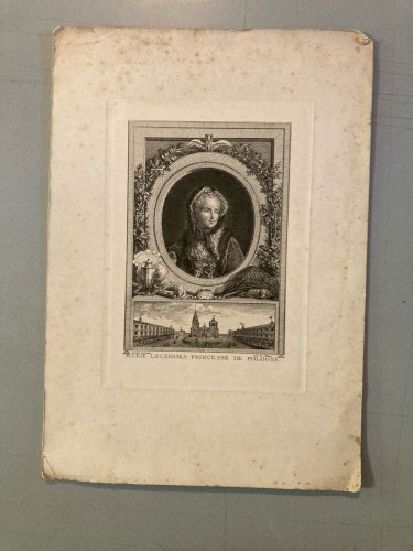 Gravure XIXe Marie Letzinka Princesse De Pologne Etching Pierre Adrien Le