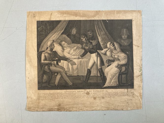 Gravure XIXe Mort De Napoleon 2 A identifier Art, Ancien Histoire Personnalité