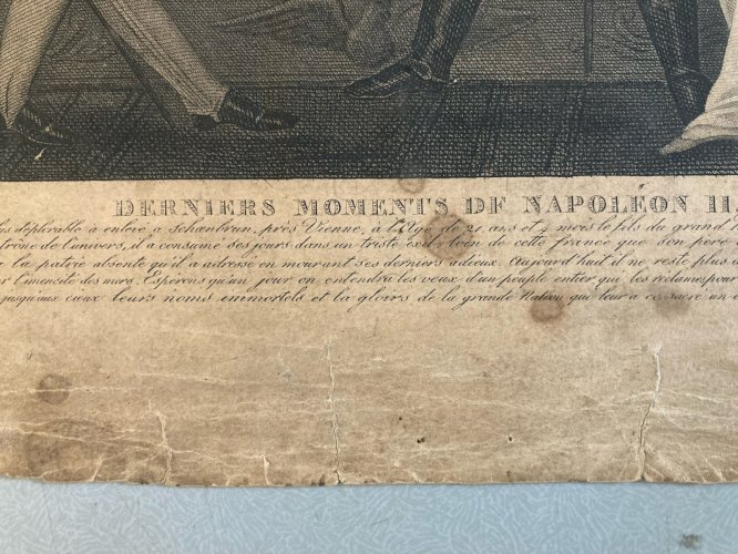 Gravure XIXe Mort De Napoleon 2 A identifier Art, Ancien Histoire Personnalité