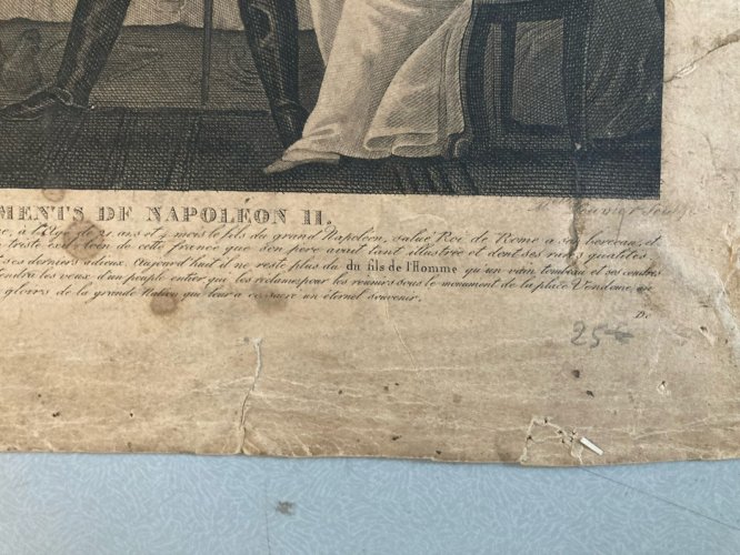 Gravure XIXe Mort De Napoleon 2 A identifier Art, Ancien Histoire Personnalité