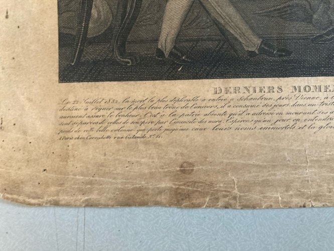 Gravure XIXe Mort De Napoleon 2 A identifier Art, Ancien Histoire Personnalité
