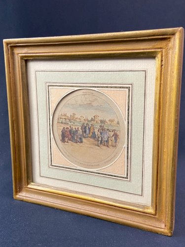 Gravure XIXe Paris en 1650 La Seine et Notre-Dame G. Schlumberger G. Perrelle