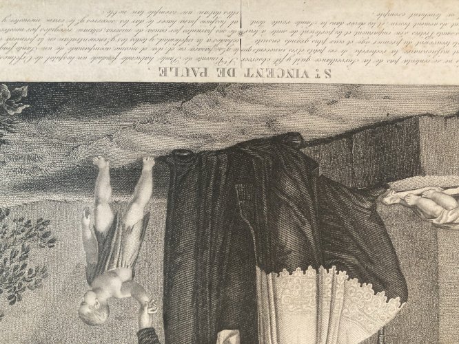 Gravure XIXe Saint Vincent De Paul Paule a identifier Art Ancien Etching Old