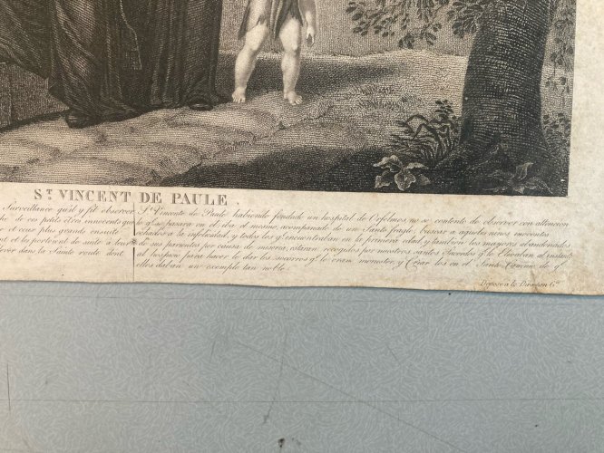 Gravure XIXe Saint Vincent De Paul Paule a identifier Art Ancien Etching Old