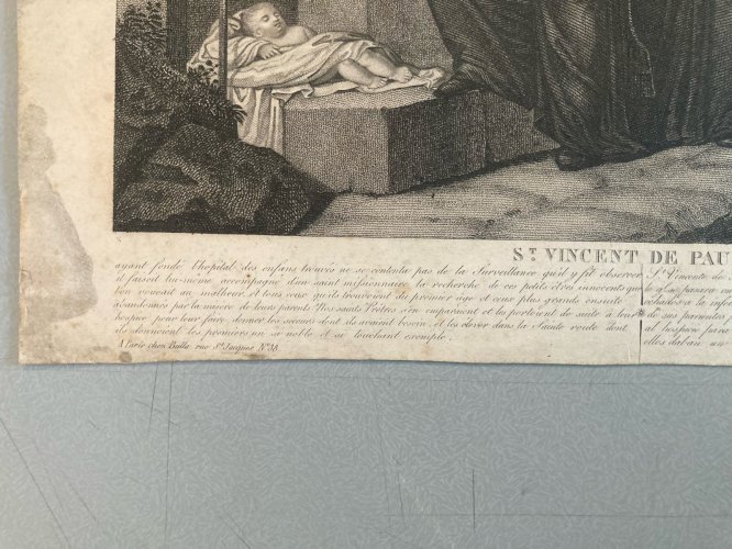 Gravure XIXe Saint Vincent De Paul Paule a identifier Art Ancien Etching Old
