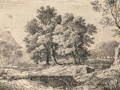 19th-century engraving signed by Jean-Claude Charmier 1844 Engraving signed Tree