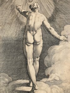 Gravure XVIe 1591 Jacob Matham Cornelis van Haarlem Diane Comme La Lune Original