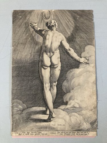 Gravure XVIe 1591 Jacob Matham Cornelis van Haarlem Diane Comme La Lune Original