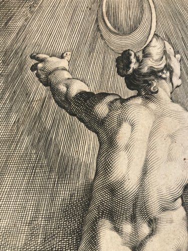 Gravure XVIe 1591 Jacob Matham Cornelis van Haarlem Diane Comme La Lune Original