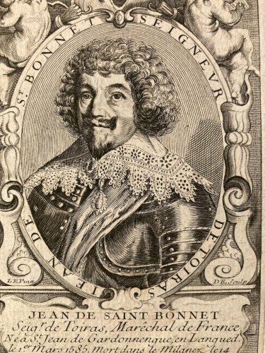 Gravure XVIIe Balthasar Moncornet Art Etching Ancien Jean Saint bonnet de toiras