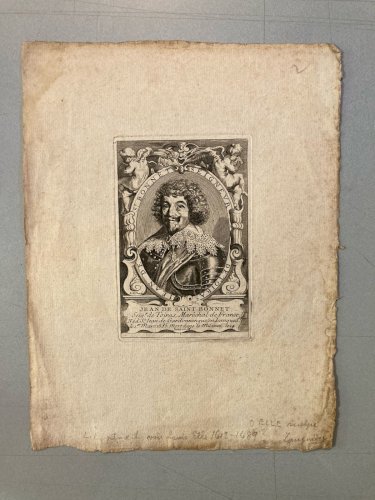 Gravure XVIIe Balthasar Moncornet Art Etching Ancien Jean Saint bonnet de toiras