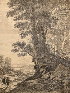 Engraving XVII Herman van Swanevelt Group of Trees Ancient 1630 Tree Art