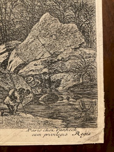 Gravure  XVIIe Herman van Swanevelt Groupe D Arbres Ancien 1630 Arbre Art