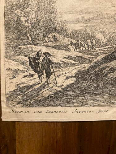 Gravure  XVIIe Herman van Swanevelt Groupe D Arbres Ancien 1630 Arbre Art