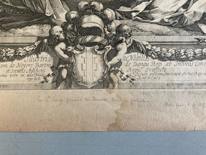 Gravure XVIIe Michel Dorigny Simon Voui  Vierge Marie La Madone des Jésuites Art