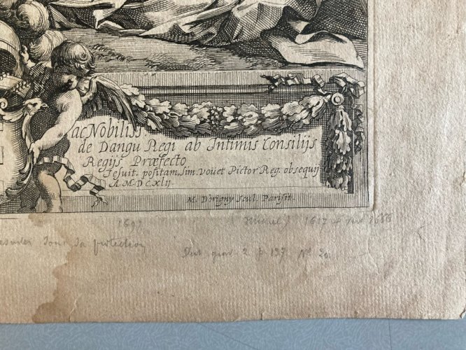 Gravure XVIIe Michel Dorigny Simon Voui  Vierge Marie La Madone des Jésuites Art