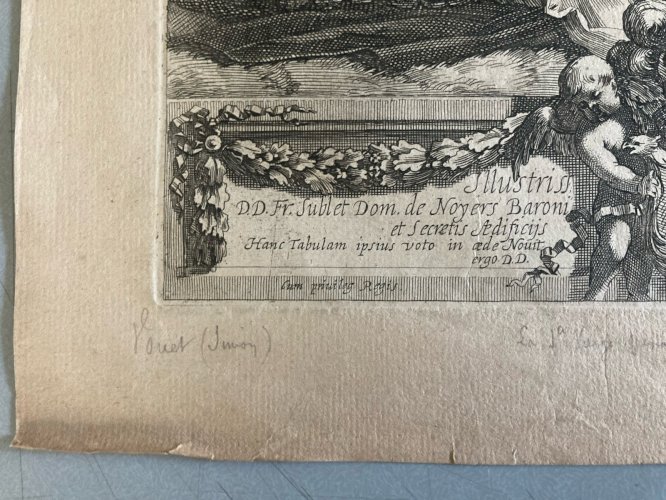 Gravure XVIIe Michel Dorigny Simon Voui  Vierge Marie La Madone des Jésuites Art