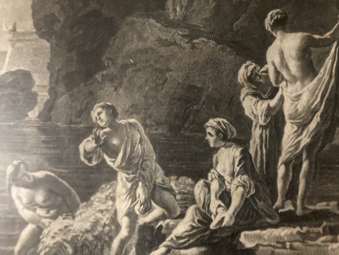 Gravure XVIIIe LES BAIGNEUSES 1762 JEAN JOSEPH BALECHOU CLAUDE JOSEPH VERNET Art