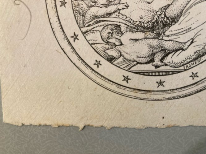 Gravure XVIIIe Ou XIXe Ange Putti Art Etching Ancien Old Amour Cupidon Estampe