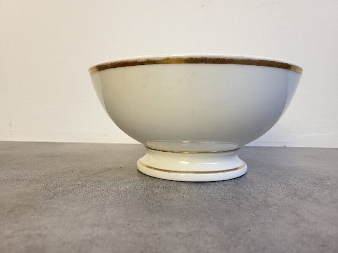 GROS BOL EN PORCELAINE BLANCHE ET DORURE