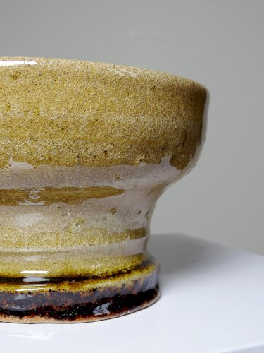 Gros bol, vide poche, céramique Japonaise artisanale glaçage de cendres type Iga